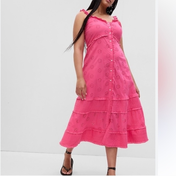 Gap Maxi Eyelet Pink Sundress - Picture 2 of 8